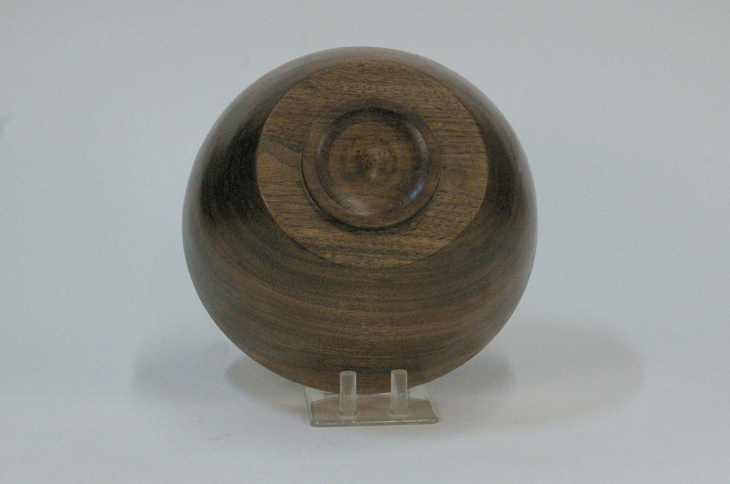 Walnut Once-Turned Bowl — bottom view