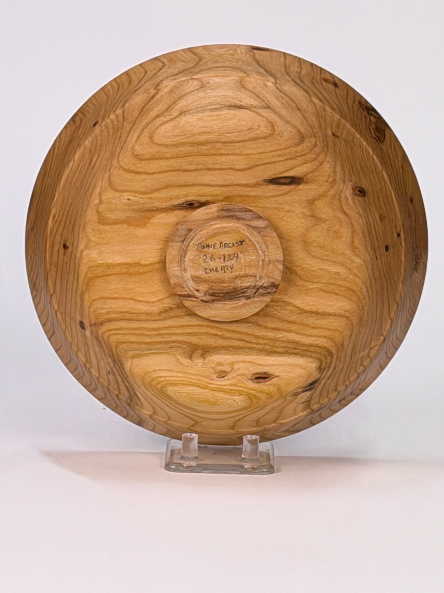 Cherry Twice-Turned Bowl — bottom view