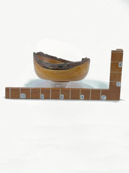 Cherry Natural Edge Bowl with Bark — shown with scale reference