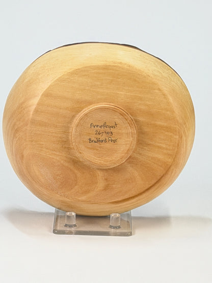 Bradford Pear Natural Edge Bowl with Bark — bottom view
