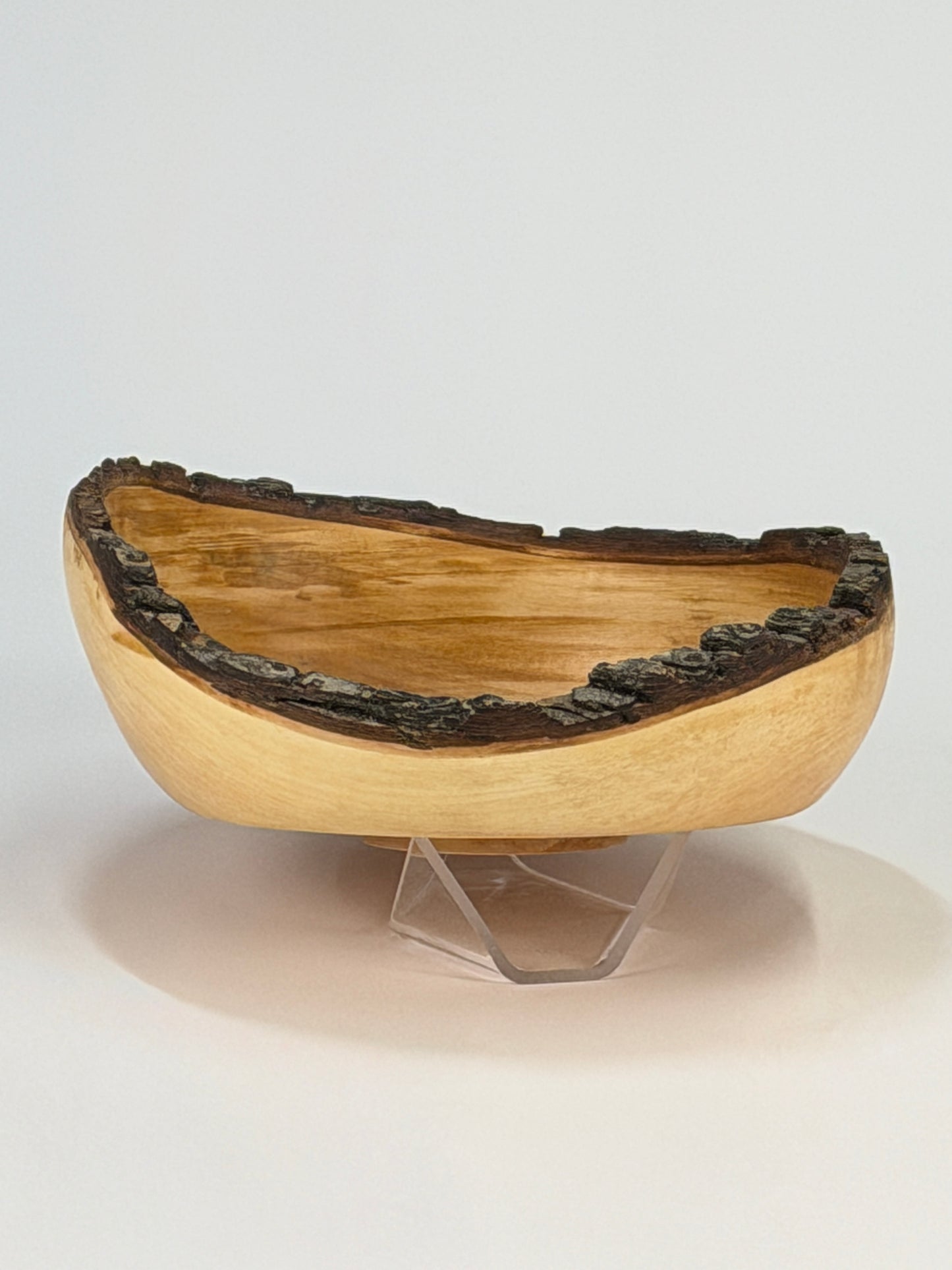 Bradford Pear Natural Edge Bowl with Bark — side view