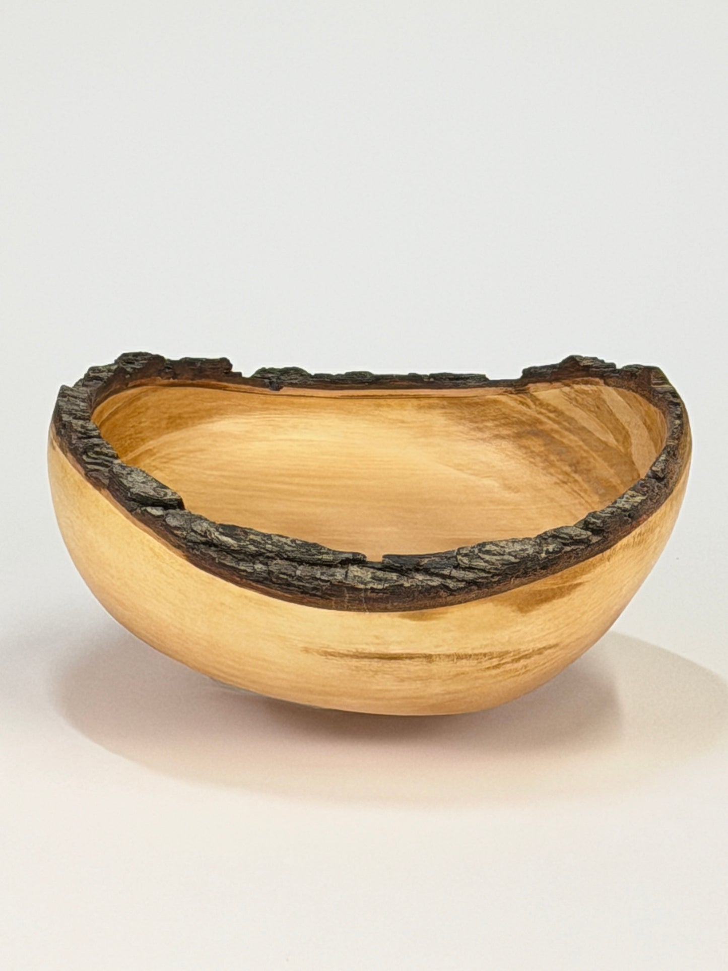 Bradford Pear Natural Edge Bowl with Bark — side view