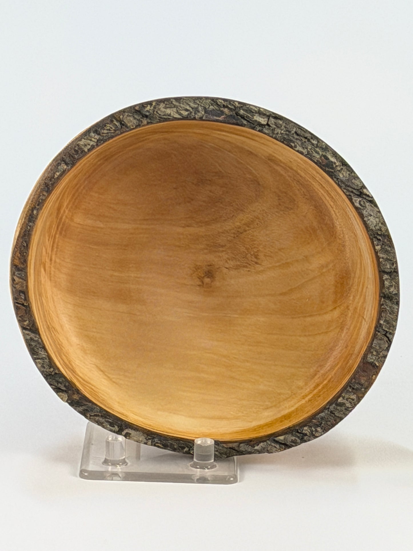 Bradford Pear Natural Edge Bowl with Bark — top view