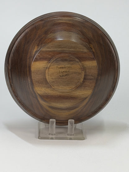 Walnut Once-Turned Bowl — bottom view