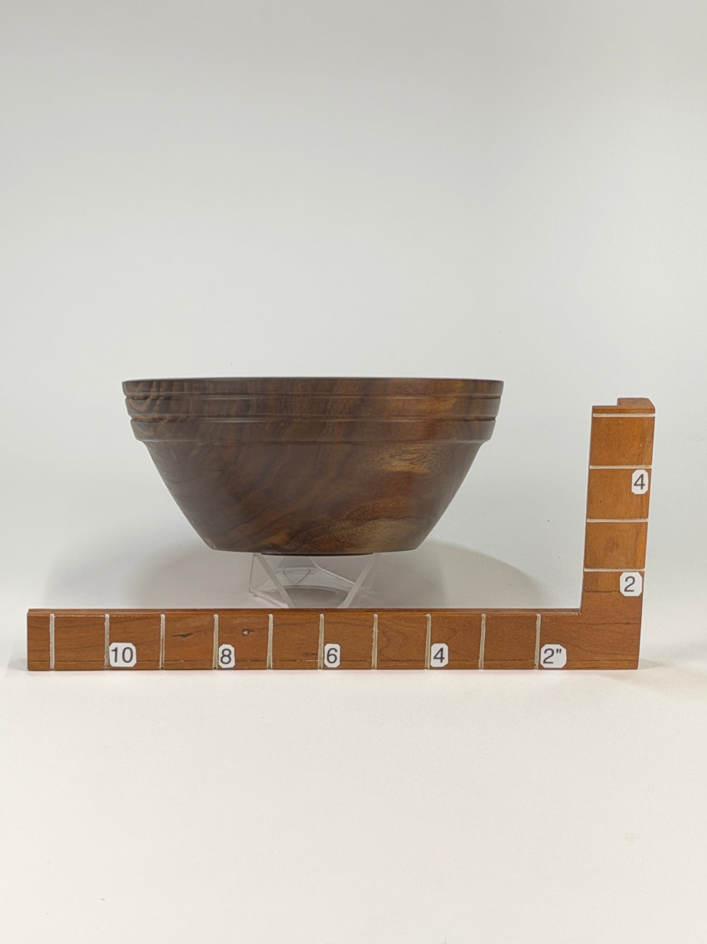 Walnut Once-Turned Bowl — shown with scale reference