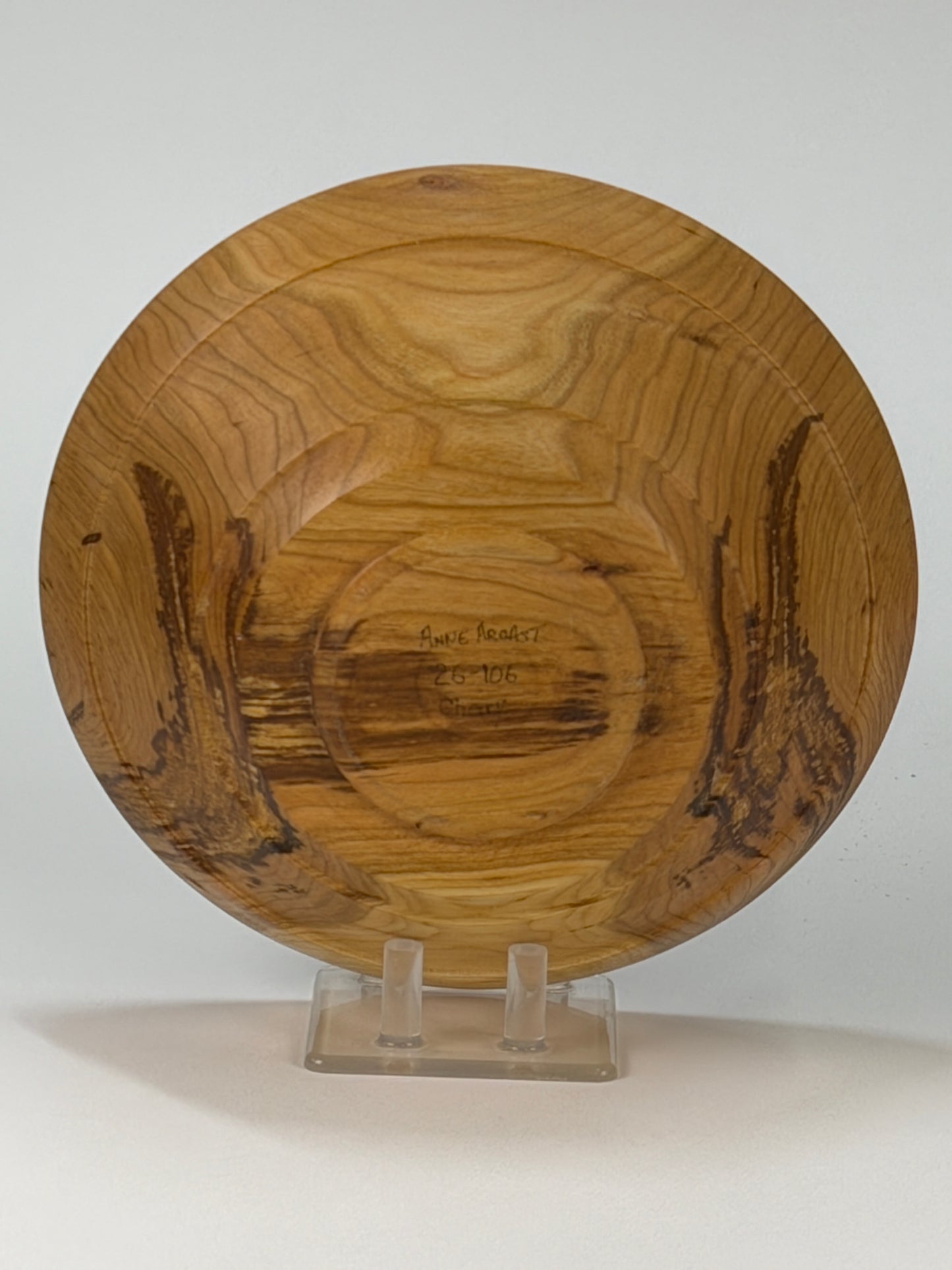 Cherry Twice-Turned Bowl — bottom view
