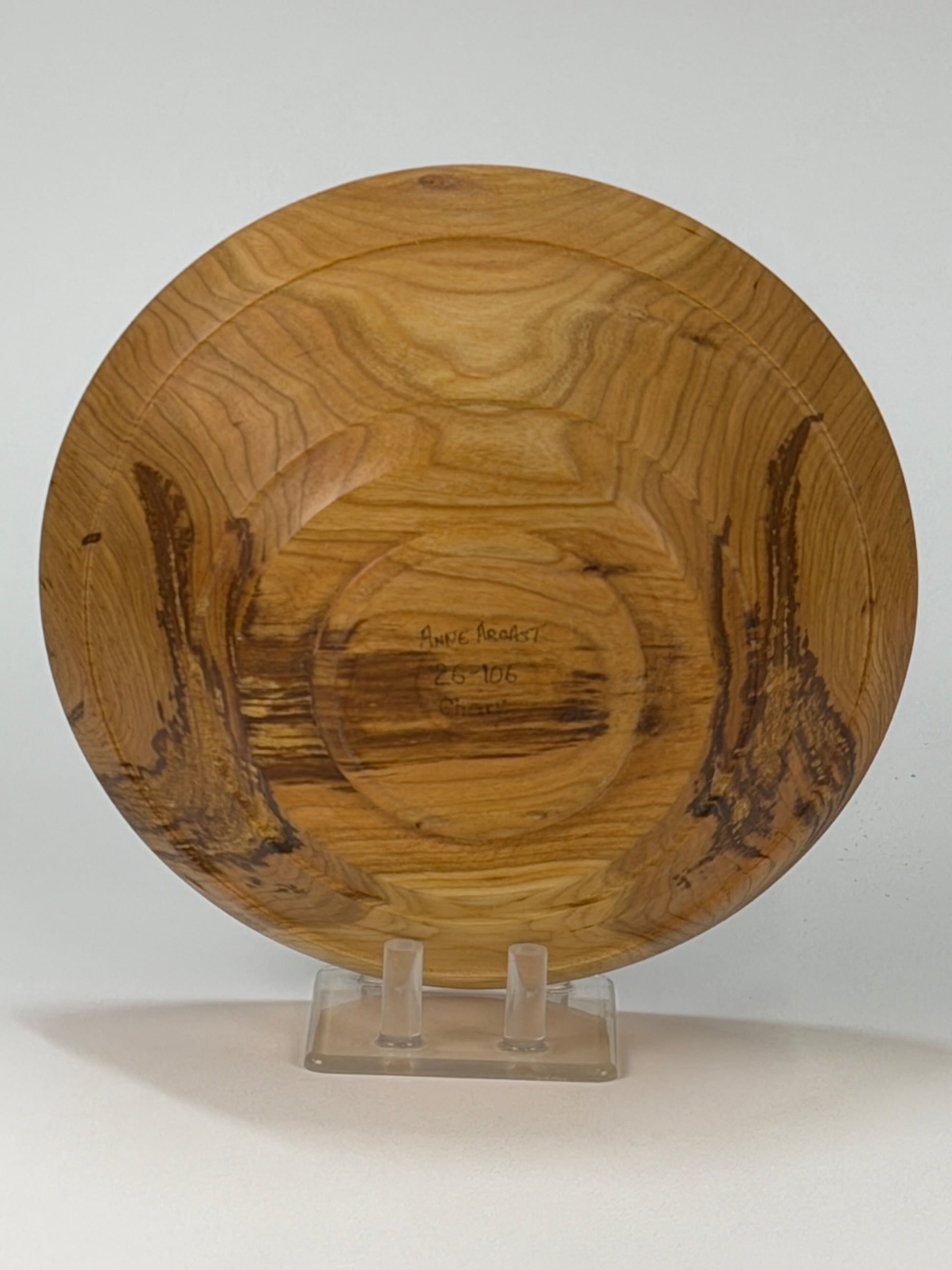 Cherry Twice-Turned Bowl — bottom view
