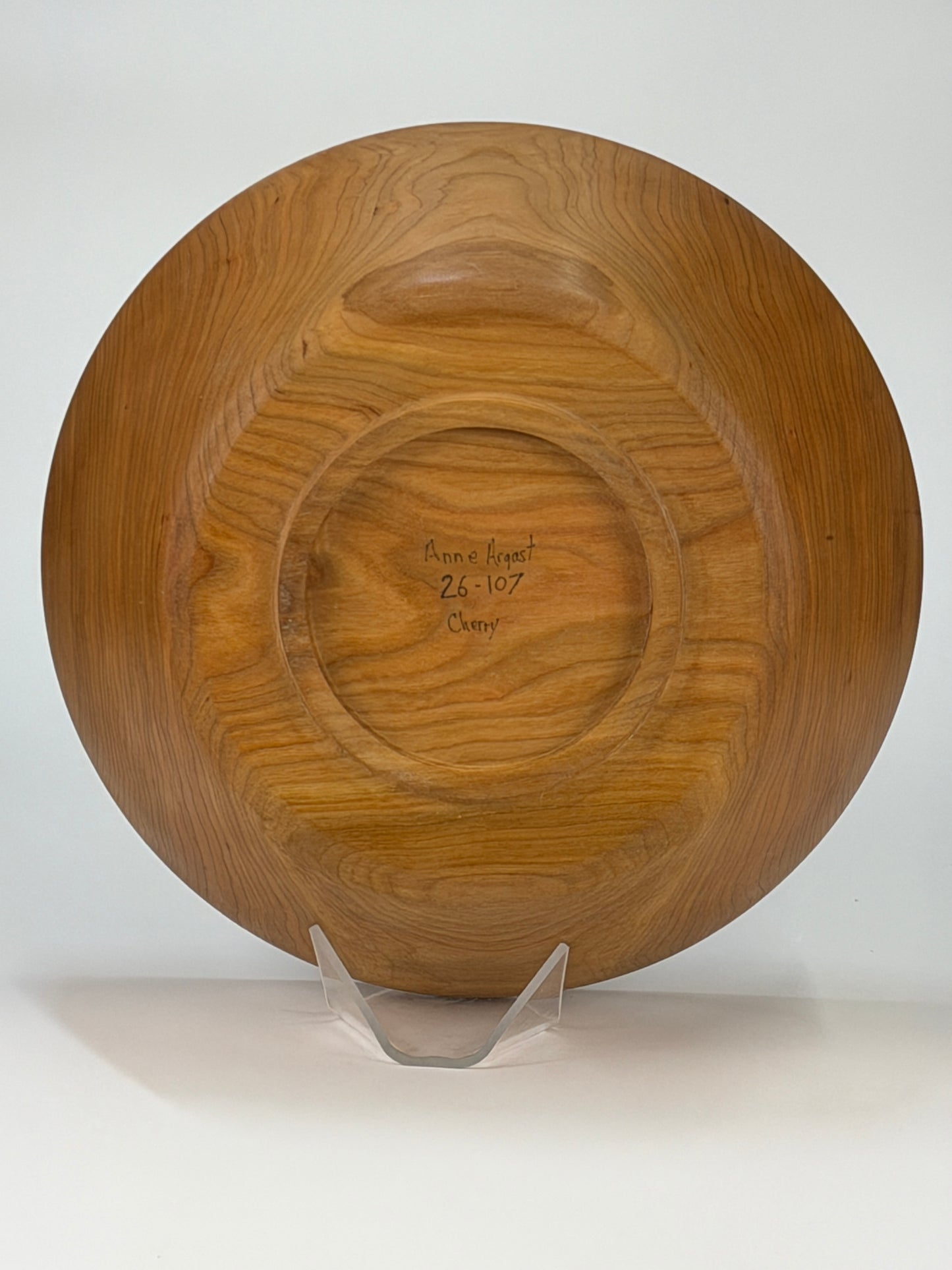Cherry Twice-Turned Bowl — bottom view