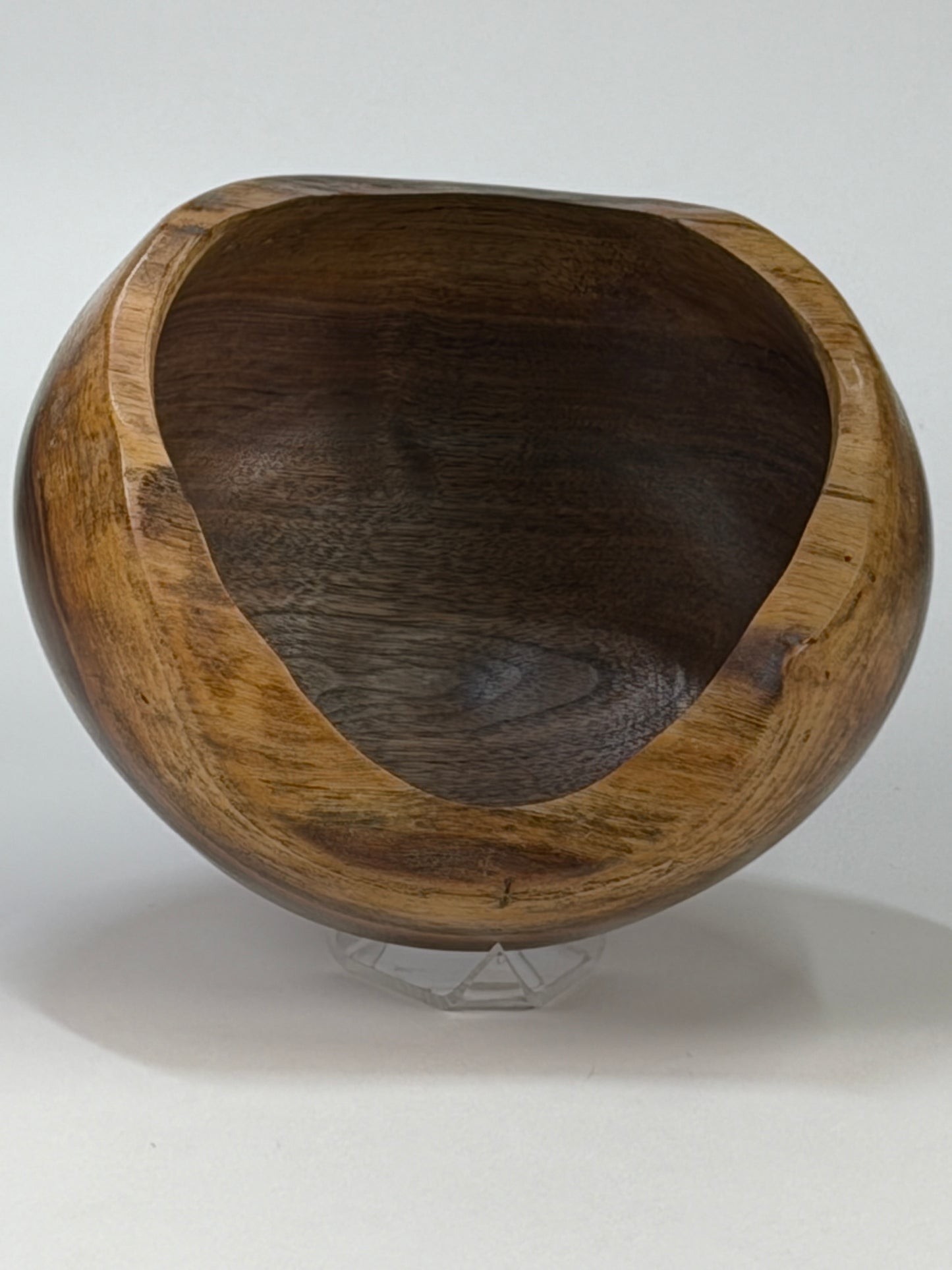 Walnut Natural Edge Bowl no Bark — top view