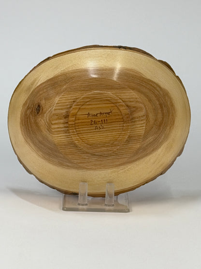 Ash Natural Edge Bowl with Bark — bottom view