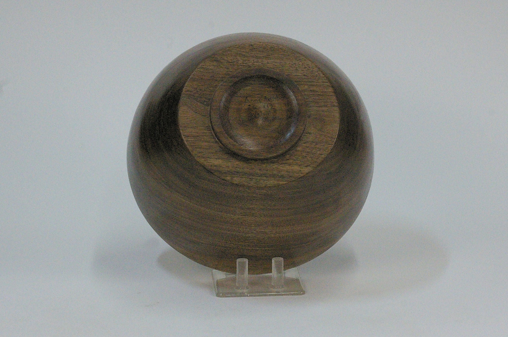 Walnut Once-Turned Bowl — bottom view