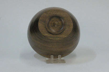 Walnut Once-Turned Bowl — bottom view