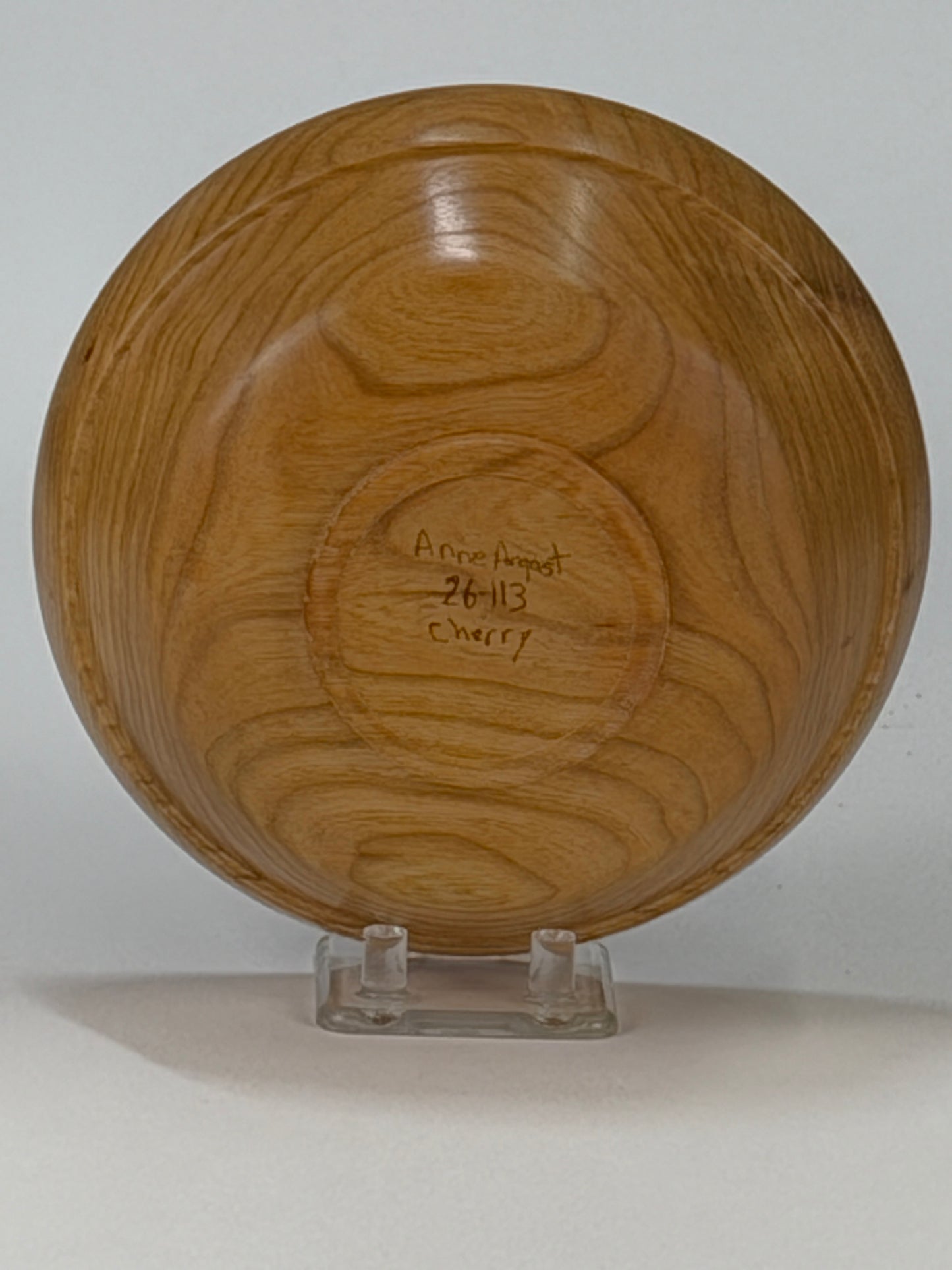 Cherry Twice-Turned Bowl — bottom view