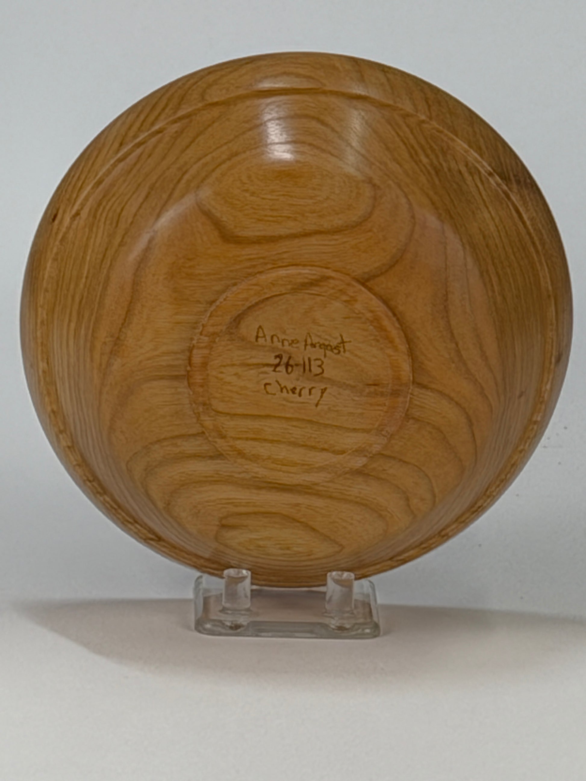 Cherry Twice-Turned Bowl — bottom view