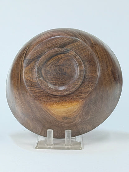 Walnut Once-Turned Bowl — bottom view