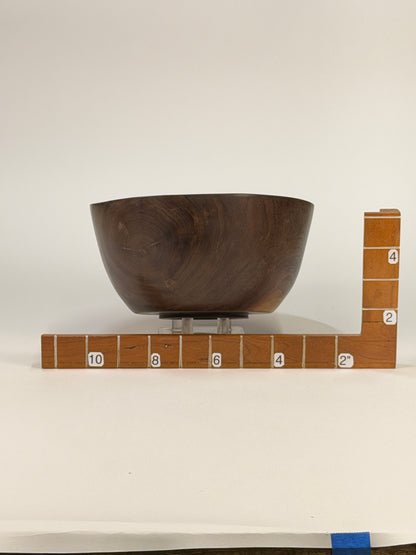 Walnut Once-Turned Bowl — shown with scale reference