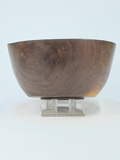 Walnut Once-Turned Bowl — side view