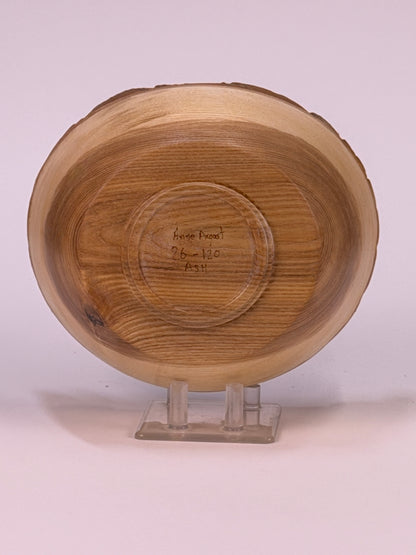 Ash Natural Edge Bowl with Bark — bottom view