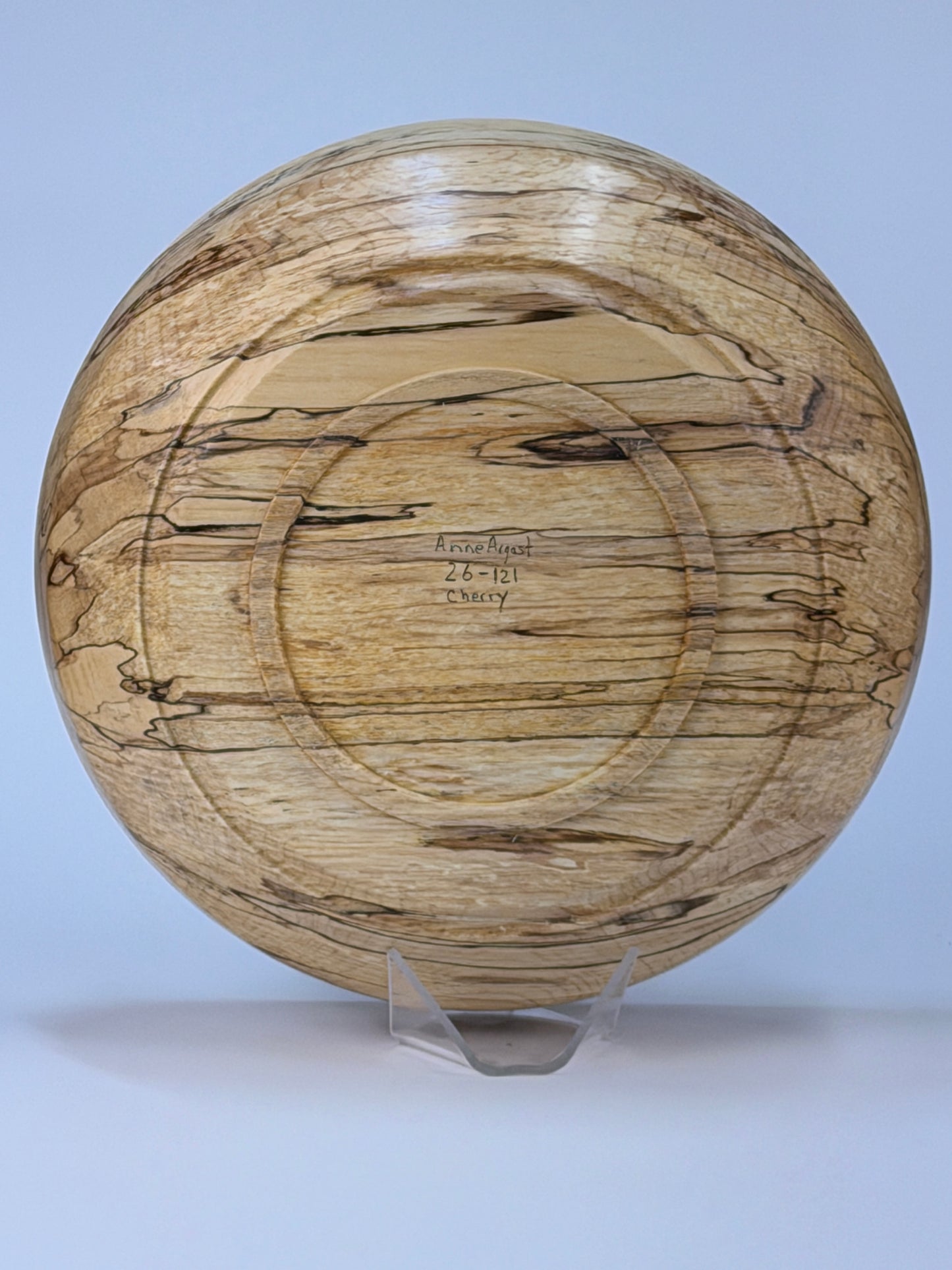 Cherry Twice-Turned Bowl — bottom view