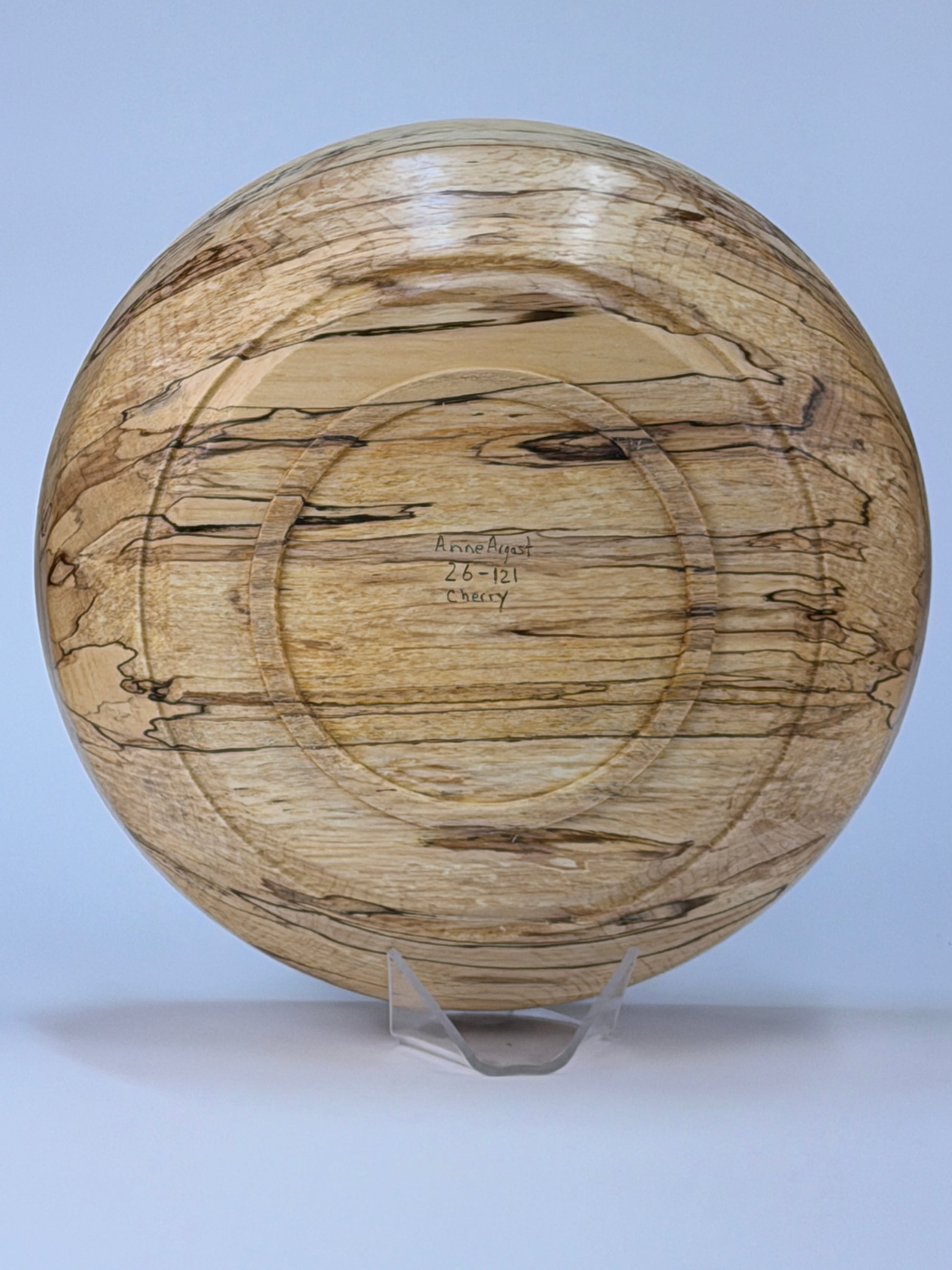 Cherry Twice-Turned Bowl — bottom view