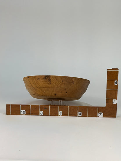 Cherry Twice-Turned Bowl — shown with scale reference