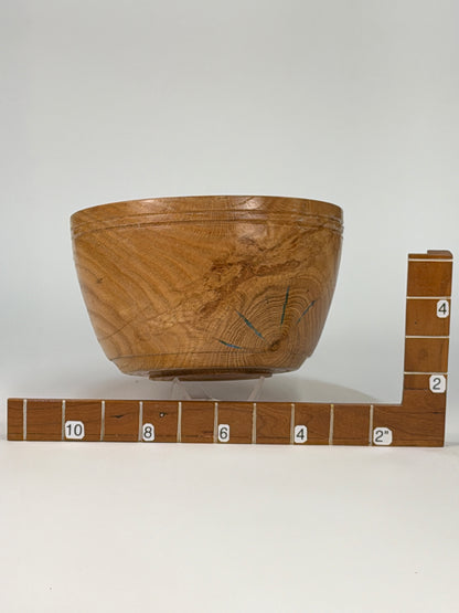 Red Oak Twice-Turned Bowl — shown with scale reference