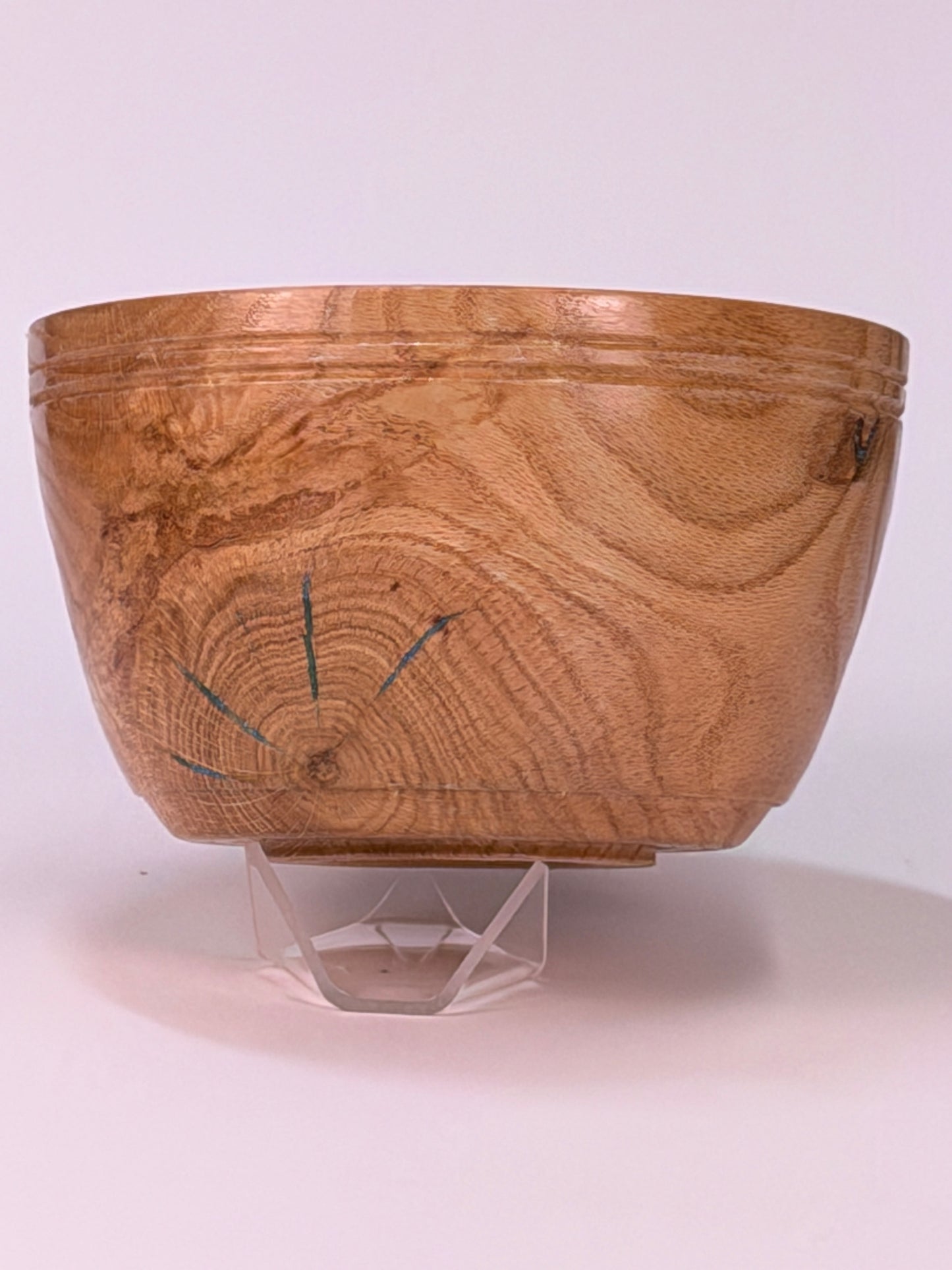 Red Oak Twice-Turned Bowl — side view