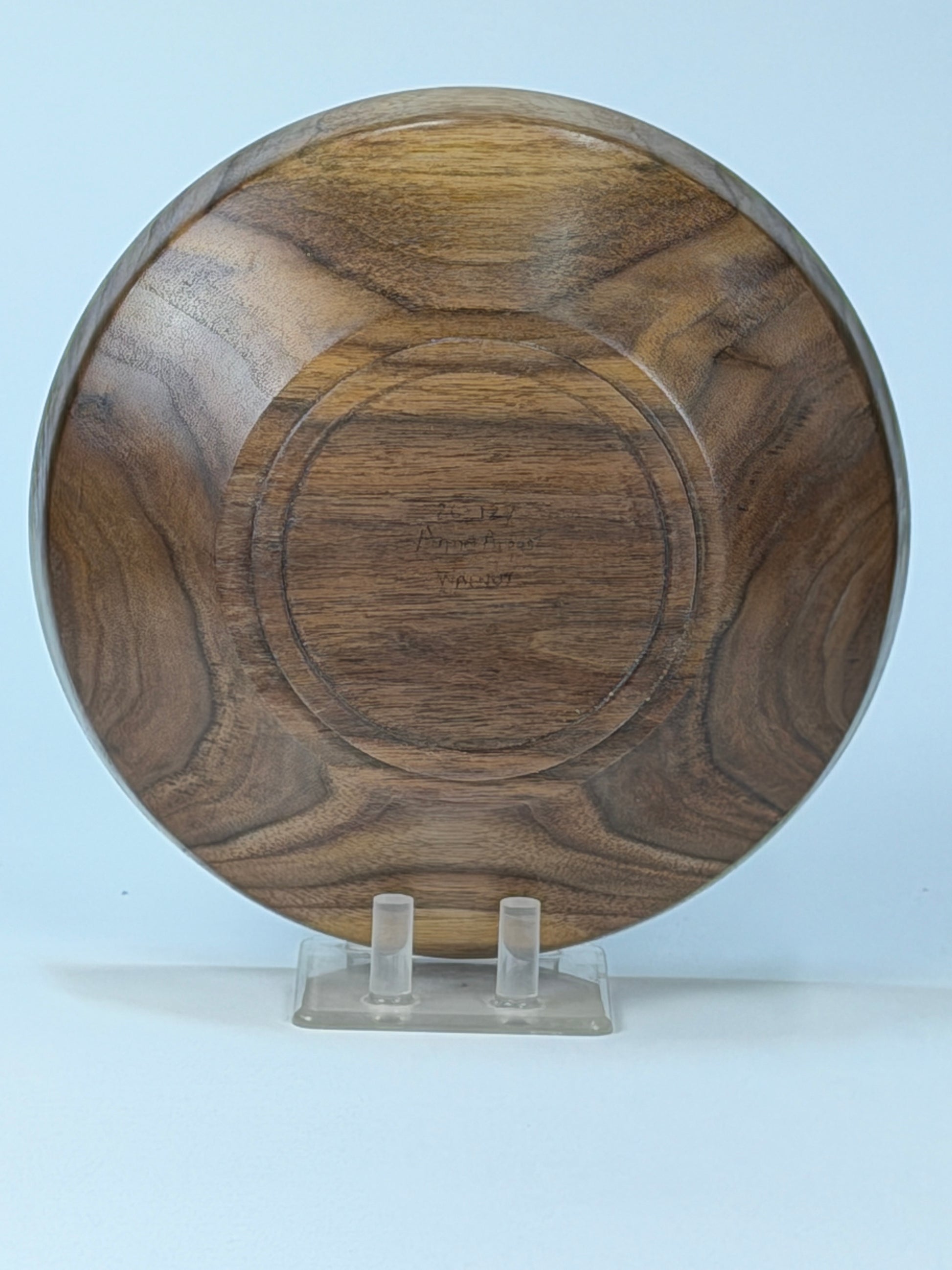Walnut Twice-Turned Bowl — bottom view