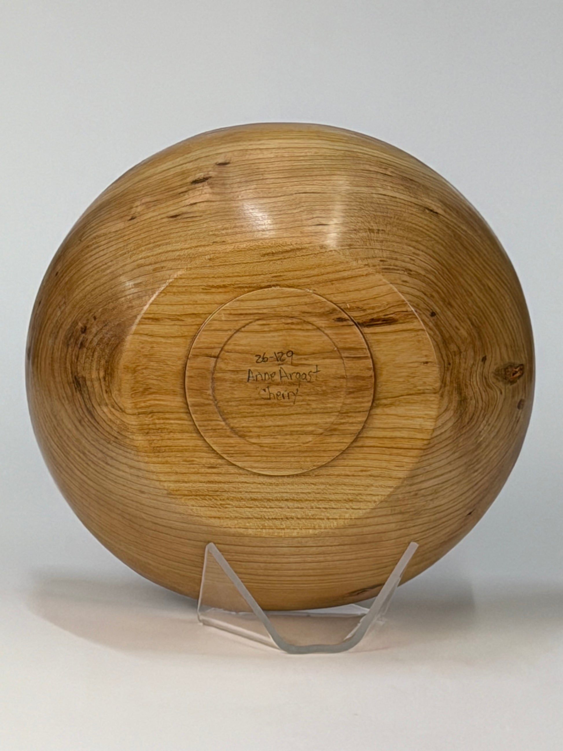 Cherry Natural Edge Bowl no Bark — bottom view