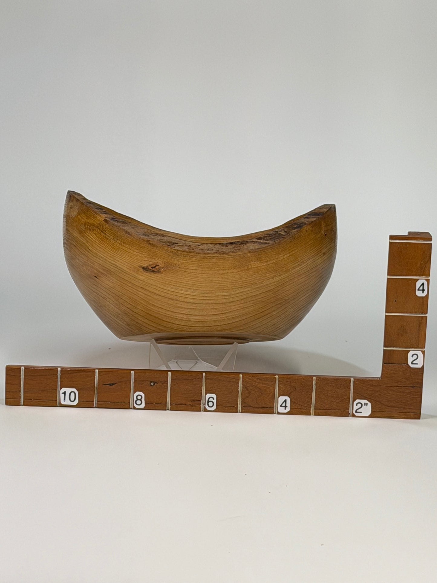 Cherry Natural Edge Bowl no Bark — shown with scale reference