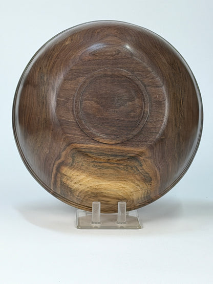 Walnut Twice-Turned Bowl — bottom view