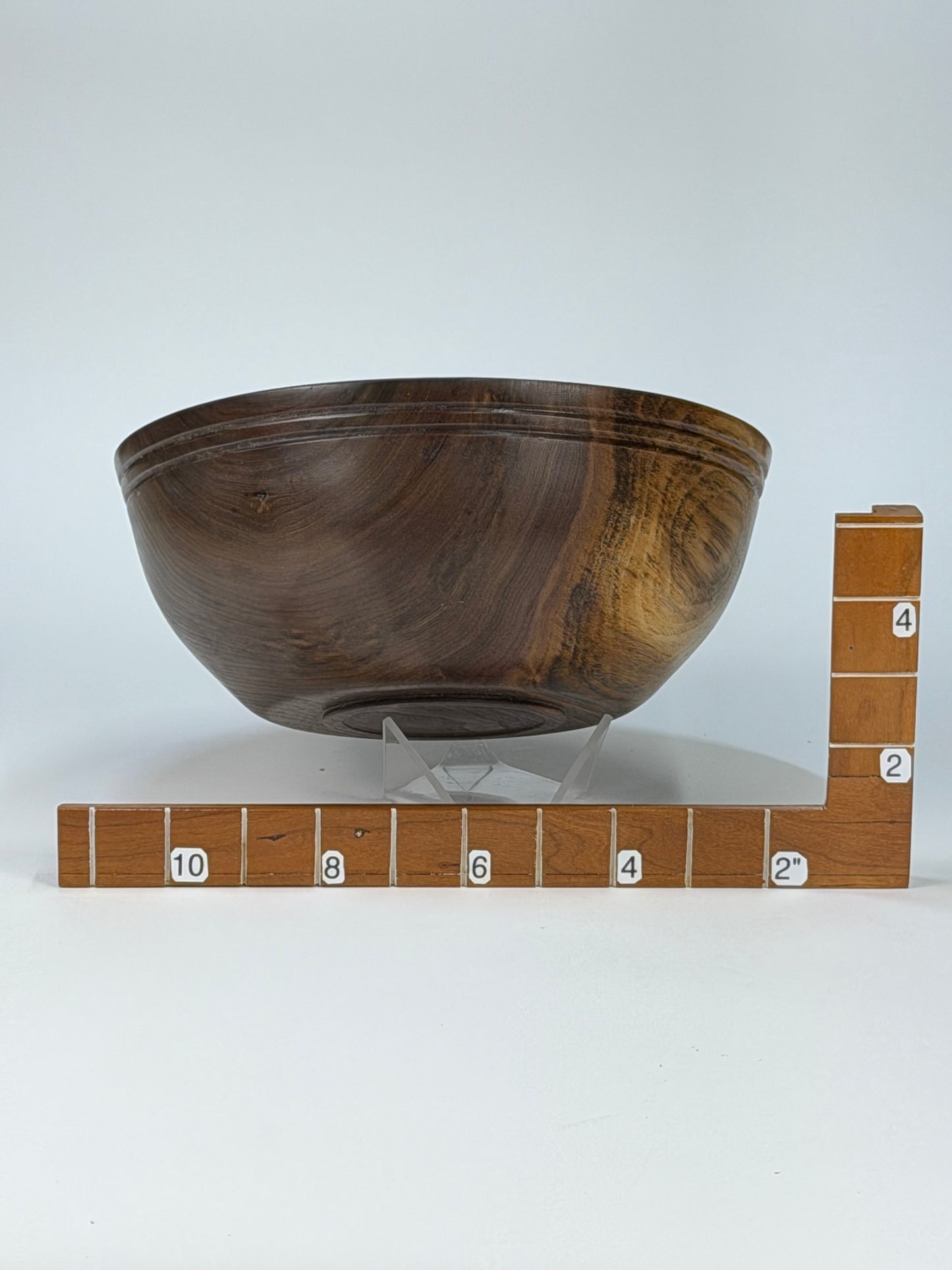 Walnut Twice-Turned Bowl — shown with scale reference