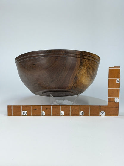 Walnut Twice-Turned Bowl — shown with scale reference