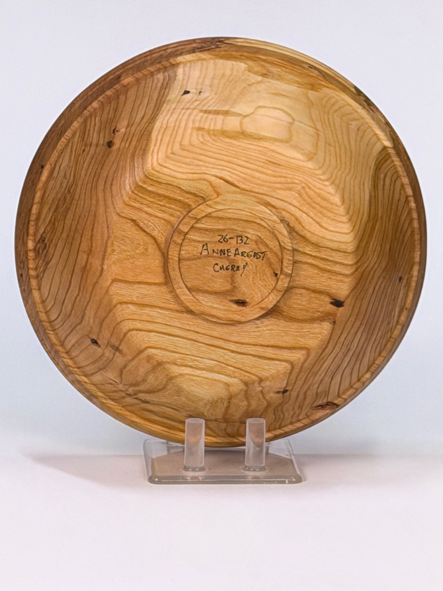 Cherry Twice-Turned Bowl — bottom view