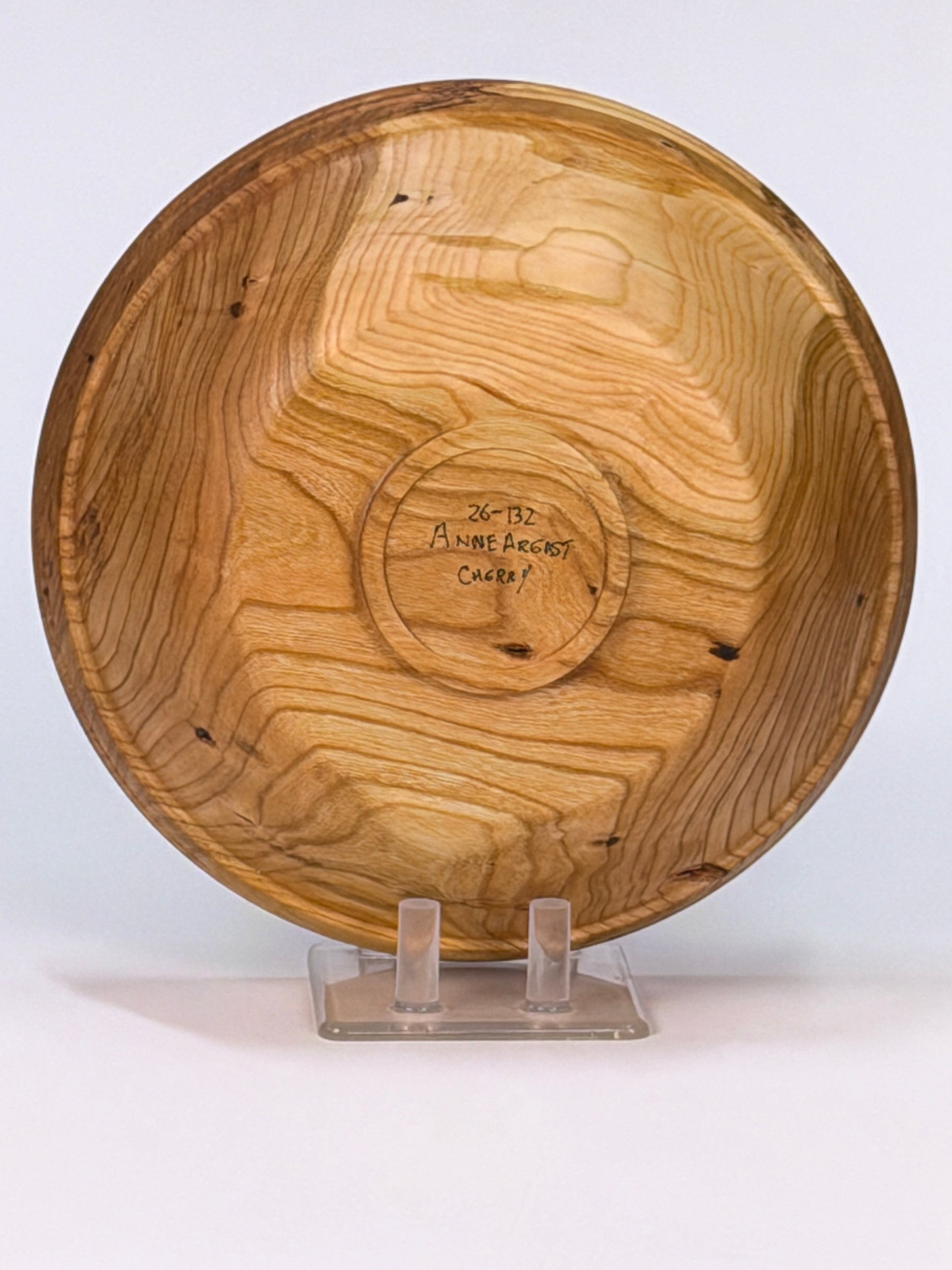 Cherry Twice-Turned Bowl — bottom view