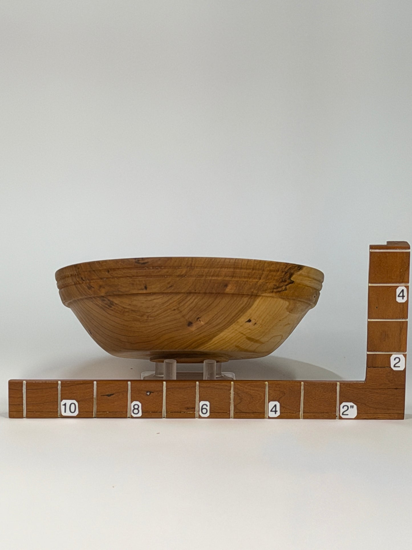 Cherry Twice-Turned Bowl — shown with scale reference