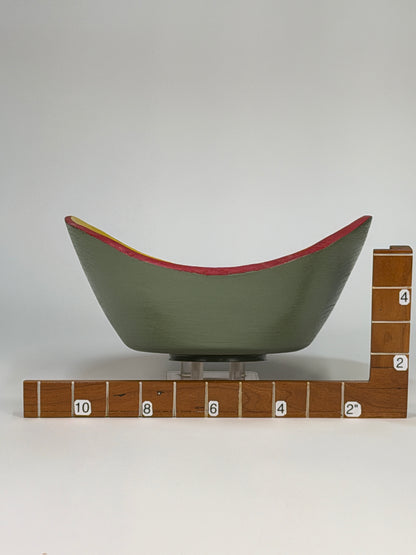 Red Oak Natural Edge Bowl no Bark — shown with scale reference