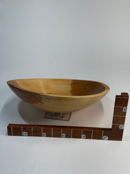 American Beech Once-Turned Bowl – 11.5 x 2.5" — shown with scale reference