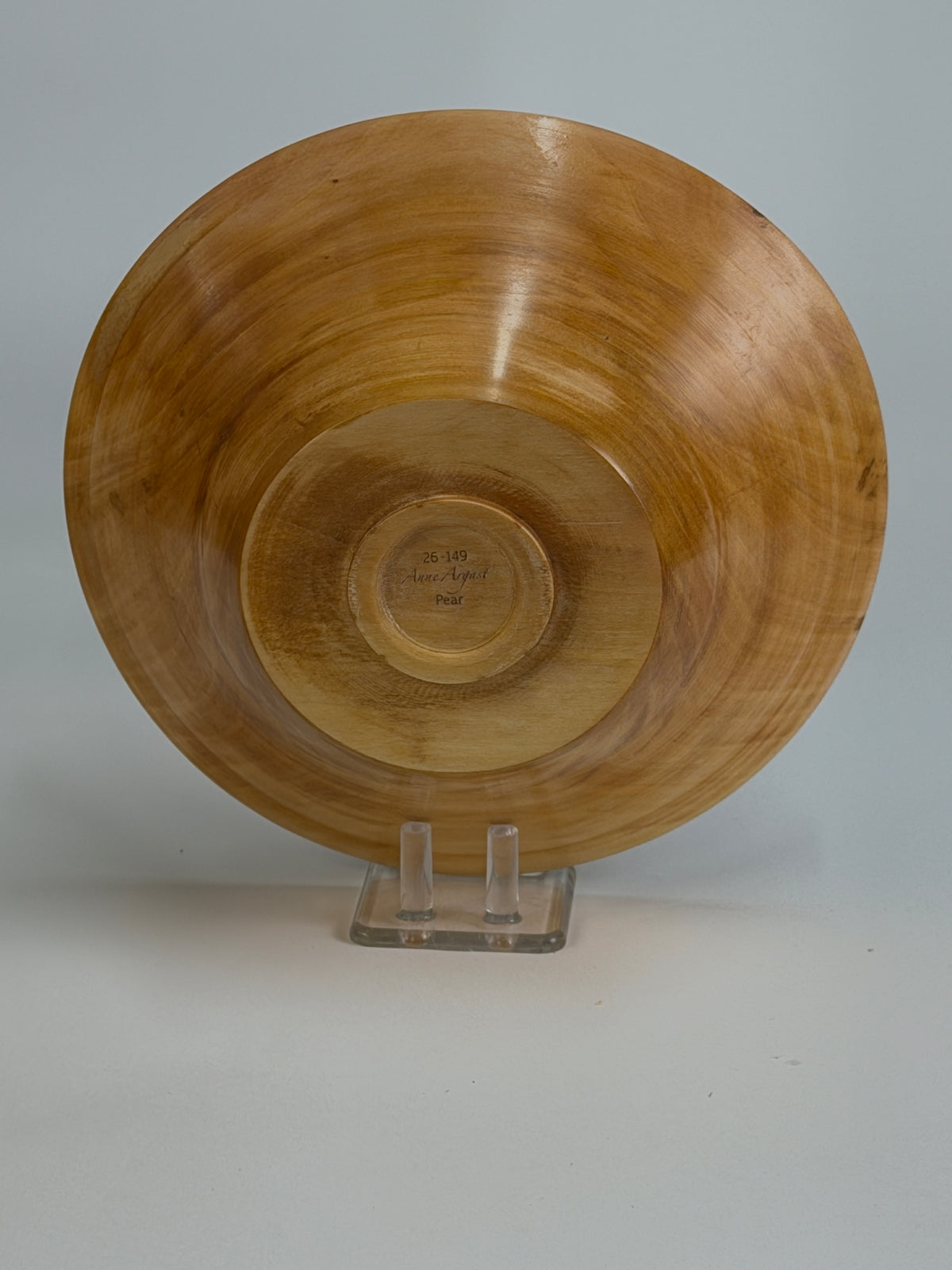 Bradford Pear Once-Turned Bowl – 7.5 x 2.5" — bottom view