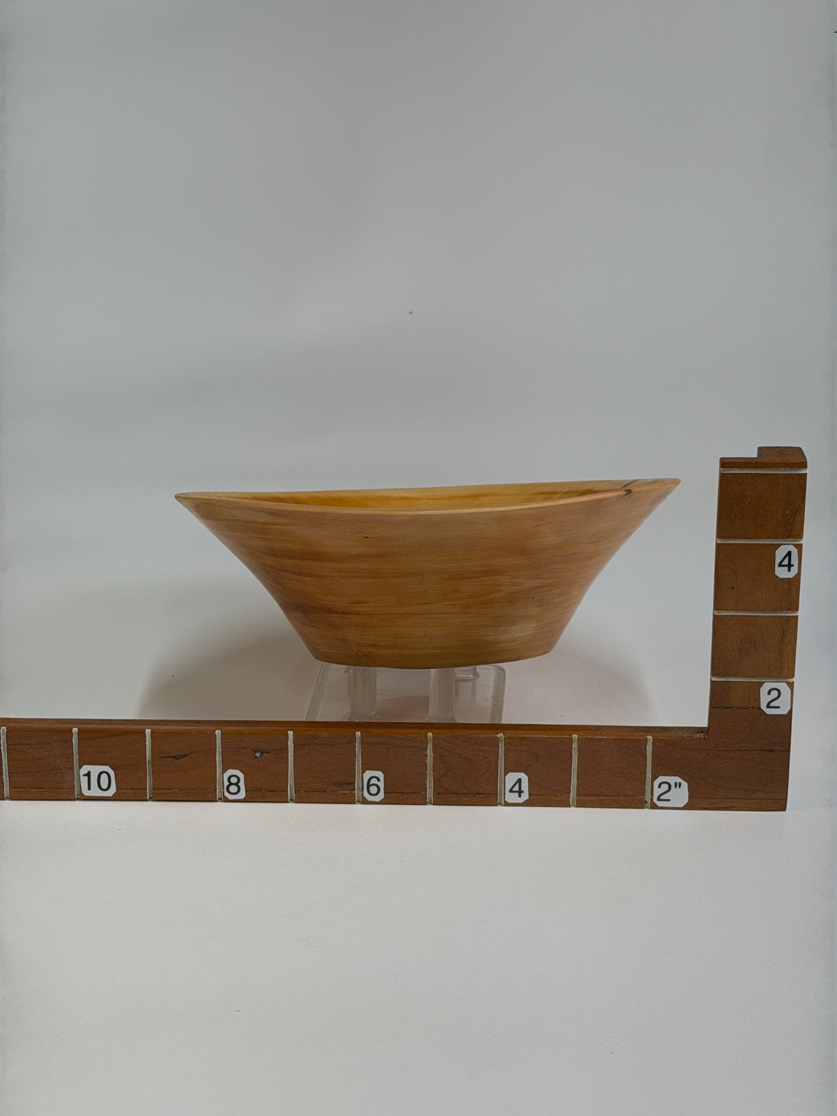 Bradford Pear Once-Turned Bowl – 7.5 x 2.5" — shown with scale reference