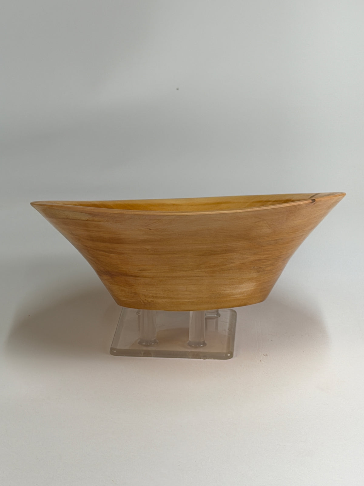 Bradford Pear Once-Turned Bowl – 7.5 x 2.5" — side view