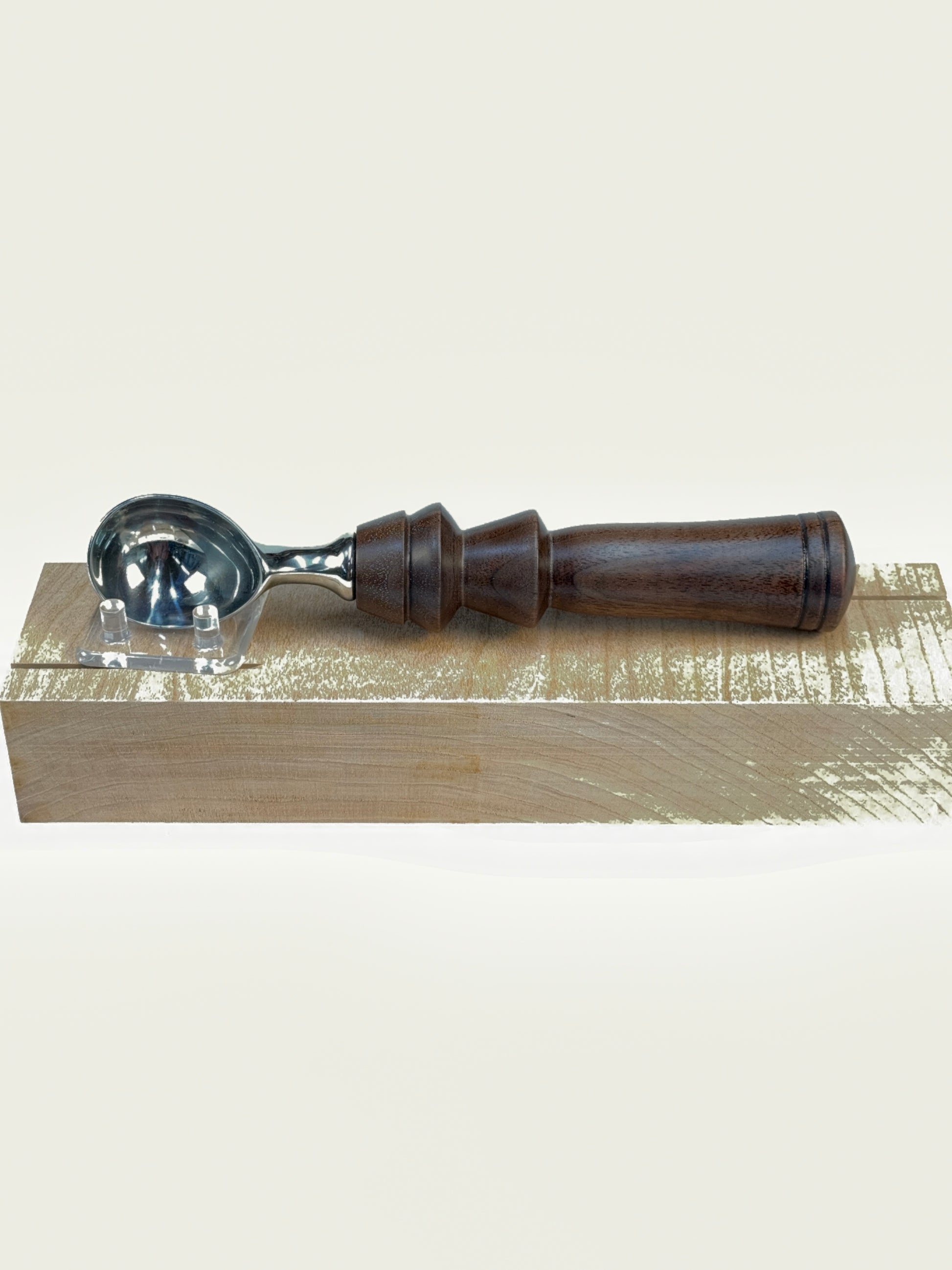Walnut Ice Cream Scoop — side view