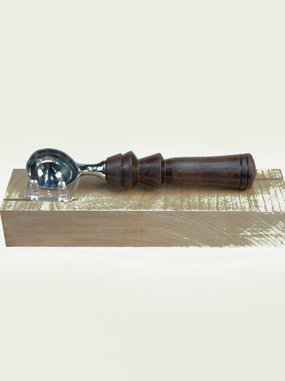 Walnut Ice Cream Scoop — side view