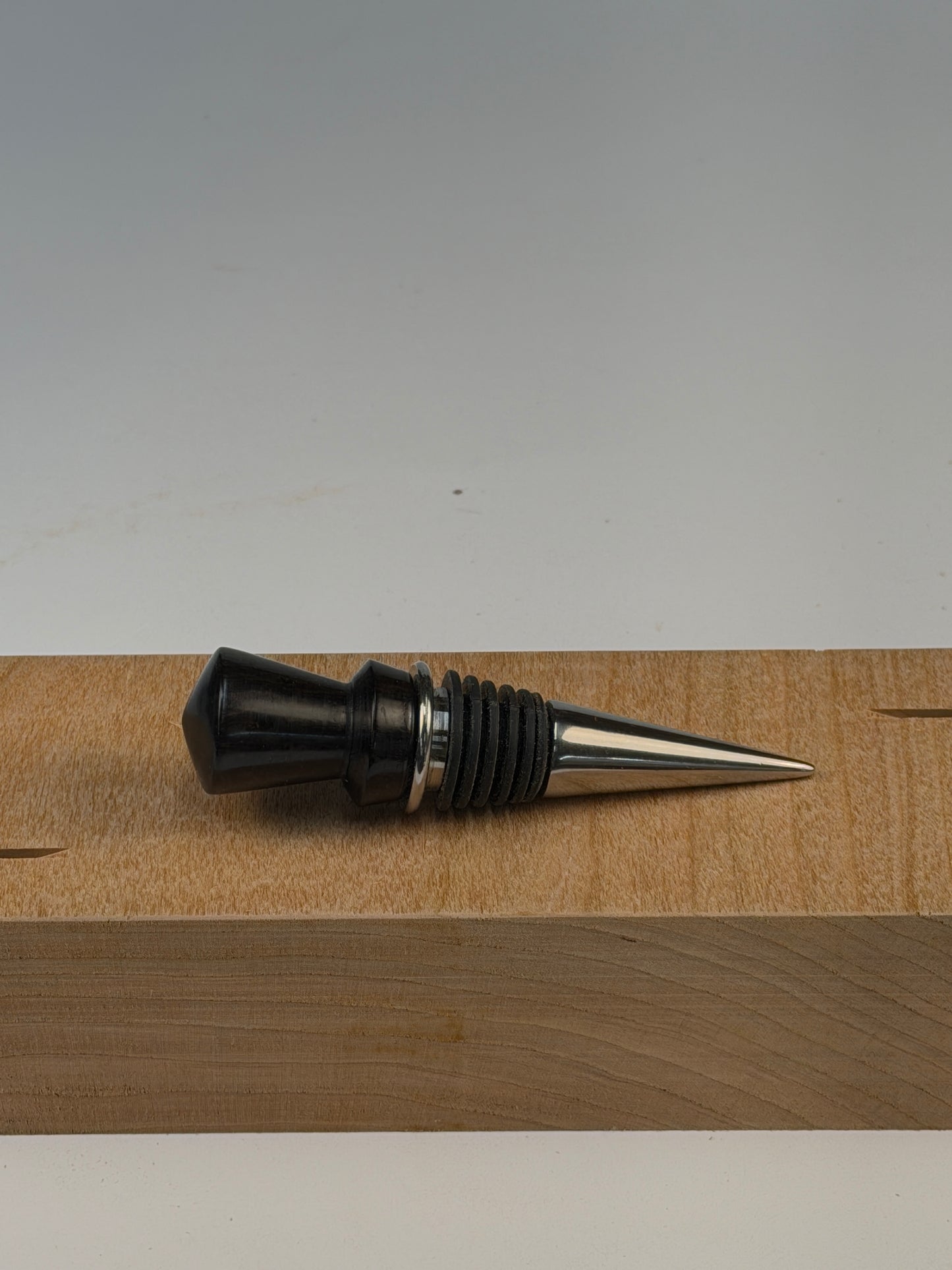 African Blackwood Bottle Stopper — side view