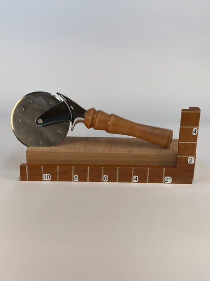 Cherry Pizza Cutter – 10.75" — shown with scale reference