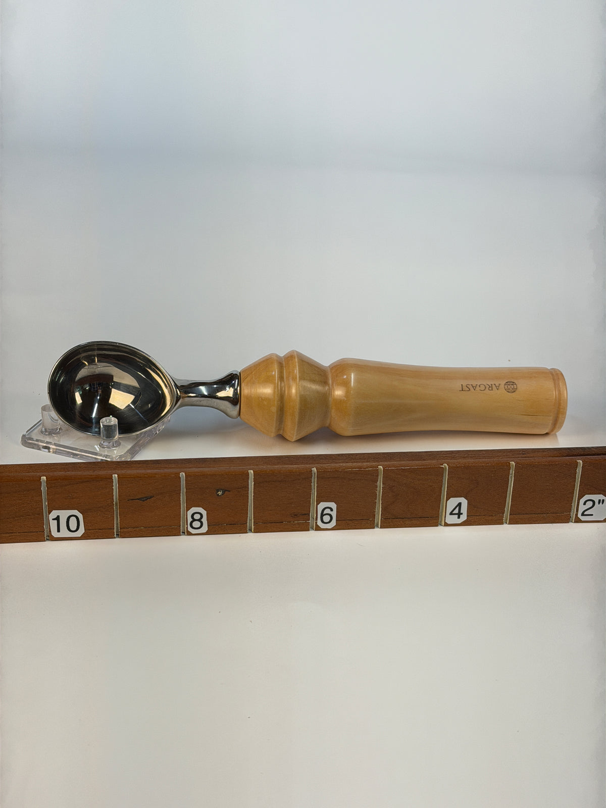 Bradford Pear Ice Cream Scoop — shown with scale reference